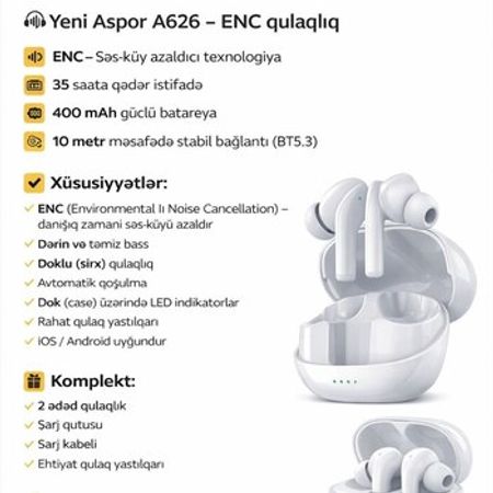 Aspor A626 qulaqlıq – Bakı – ucuztap.az