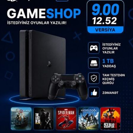 Sony PlayStation 4 9.00 Slim – Oyunlar, pultlar və proqramlar – ucuztap.az