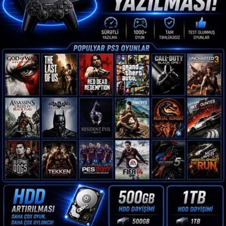 PS3 oyunların yazılması – Oyunlar, pultlar və proqramlar – ucuztap.az