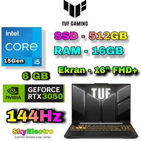 Noutbuk Asus TUF F16 FA607VJB RTX 3050 6 GB – Noutbuklar və Netbuklar – ucuztap.az