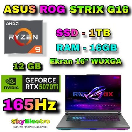 Asus ROG STRIX G16 G614PR RTX 5070 Ti 12 GB Gaming – Noutbuklar və Netbuklar – ucuztap.az