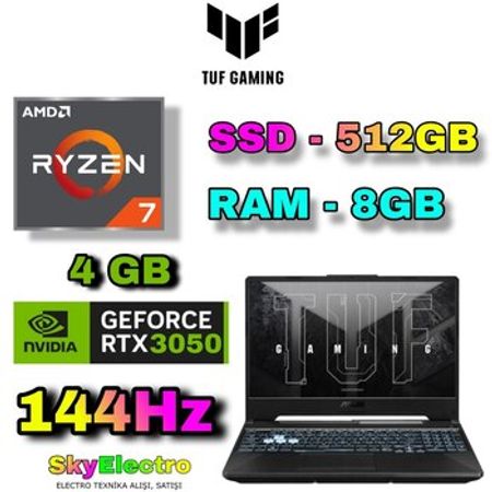 Asus TUF A15 FA506N RTX 3050 Gaming – Noutbuklar və Netbuklar – ucuztap.az