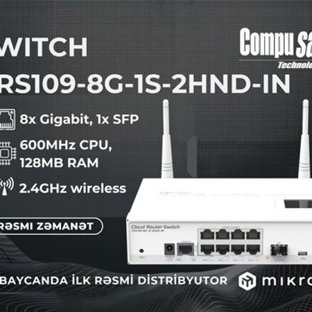 Switch MikroTik CRS109-8G-1S-2HnD-IN – Bakı – ucuztap.az
