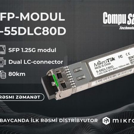 SFP Modul MikroTik S-55DLC80D – Bakı – ucuztap.az