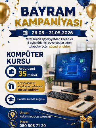 Kompüter kursu – Xətai r. – ucuztap.az