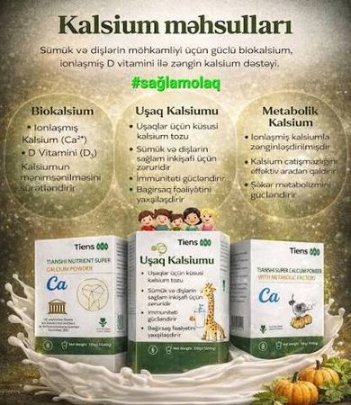 Vitaminlərlə Zənginləşdirilmiş Kalsium Tozu – Bakı – ucuztap.az
