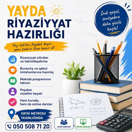 Yayda riyaziyyat hazırlığı – Bakı – ucuztap.az