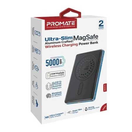 Promate Power Bank Wireless Charging 5000mAh15W Blade-5 BLUE – Telefonlar – ucuztap.az