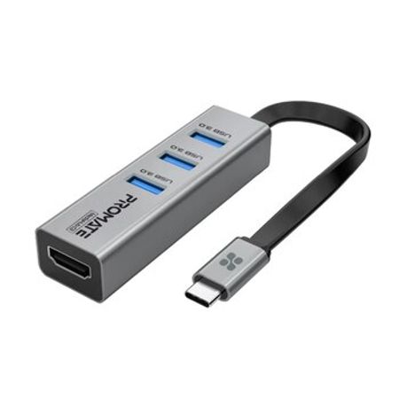(Çevirici) Promate Adapter 4K Vivid Clarity USB-C to HDMI Adapter MediaHub-C3 – Kompüter aksesuarları – ucuztap.az