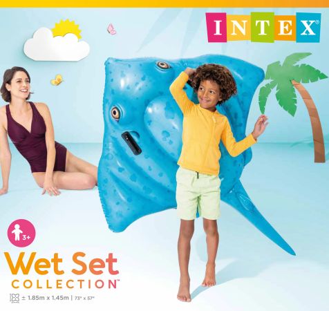 Intex Vatoz (Stingray) – premium şişmə dəniz yatağı (185x145 sm) – İdman və asudə – ucuztap.az
