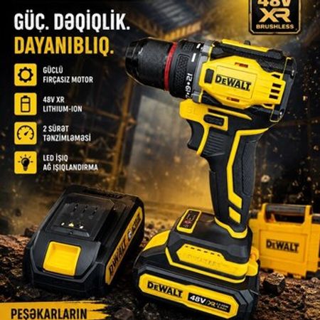 DeWALT 48V XR Brushless drel dəsti – Təmir və tikinti – ucuztap.az