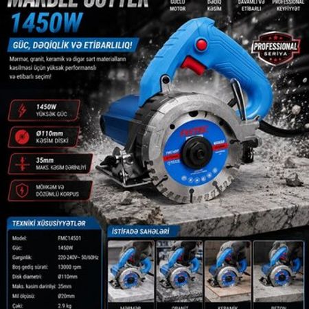 Elektrik mişar FIXTEC Marble Cutter 1450W – Təmir və tikinti – ucuztap.az