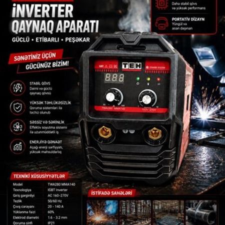 TEH TWA280 MMA140 invertor qaynaq aparatı – Təmir və tikinti – ucuztap.az