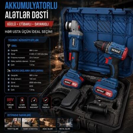 Akkumulyatorlu alətlər dəsti SENDA 88V – Bakı – ucuztap.az