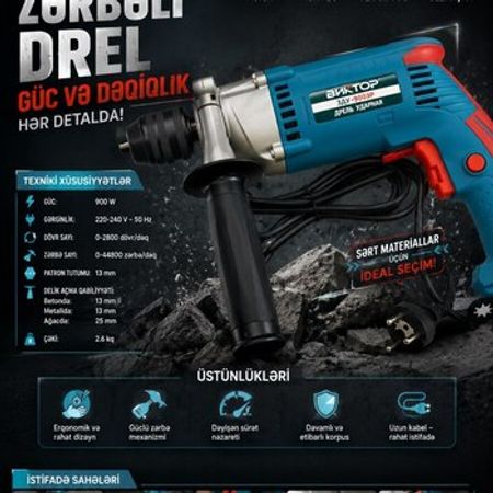 Zərbəli drel VIKTOR ZDU-900ER – Bakı – ucuztap.az