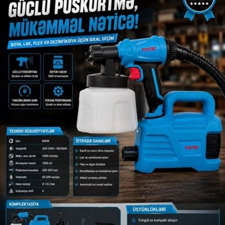 Elektrik boya püskürtmə aparatı FIXTEC – Bakı – ucuztap.az