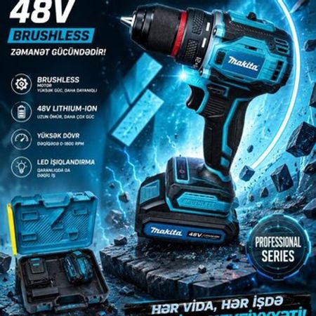 Akkumulyatorlu drel Makita 48V Brushless – Təmir və tikinti – ucuztap.az