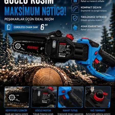Akkumulyatorlu Mini Zəncirli Mişar FIXTEC 6 – Bakı – ucuztap.az