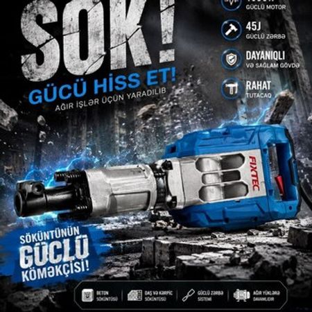 FIXTEC 1800W Professional sökücü Hilti – Bakı – ucuztap.az