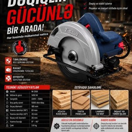 Dairəvi Testərə KAD Power Tools – Bakı – ucuztap.az