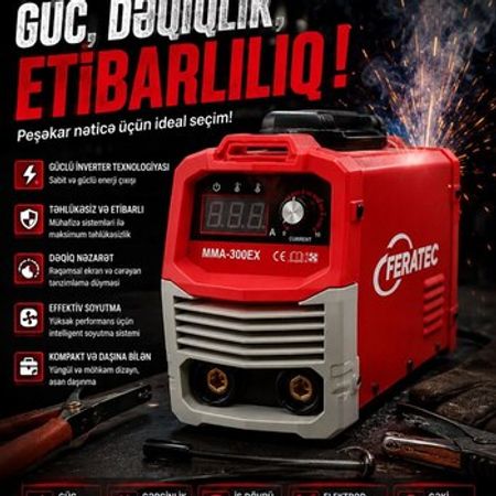 İnvertor qaynaq aparatı FERATEC MMA-300EX İnvertor – Bakı – ucuztap.az