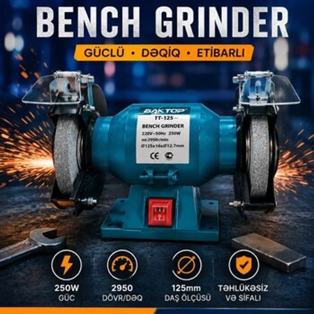 BAKTOP TT-125 Bench Grinder Güc və Dəqiqlik B – Təmir və tikinti – ucuztap.az