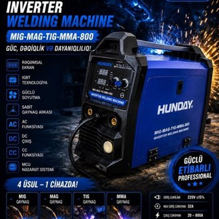 Qaynaq aparatı HYUNDAİ MIG/MAG/TIG/MMA-800 – Təmir və tikinti – ucuztap.az