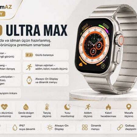 Ağıllı saat TK19 Ultra Max Silver – Saatlar – ucuztap.az