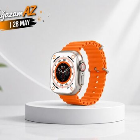 Smart saat T800 Ultra silver/orange – Saatlar – ucuztap.az