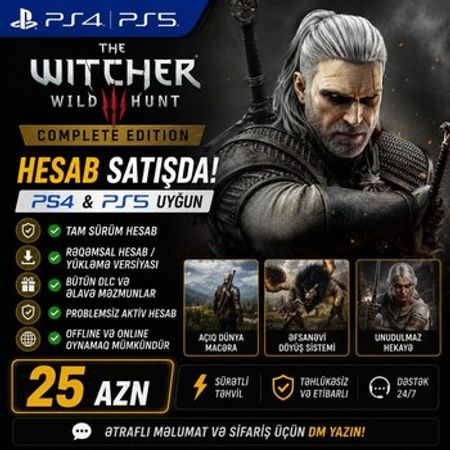 PS4 üşün Witcher 3 wild hunt oyunu – Oyunlar, pultlar və proqramlar – ucuztap.az