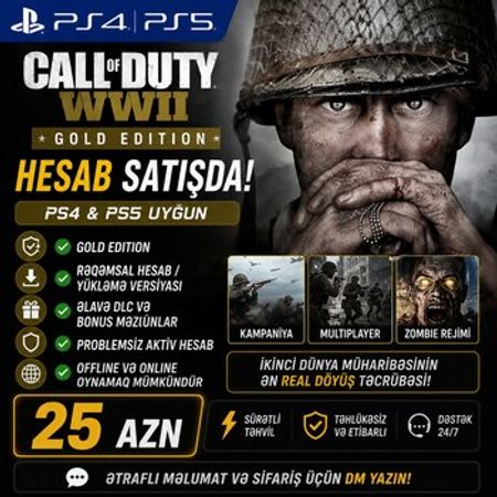 PS4/PS5 Call Of Duty wwII oyunu – Oyunlar, pultlar və proqramlar – ucuztap.az