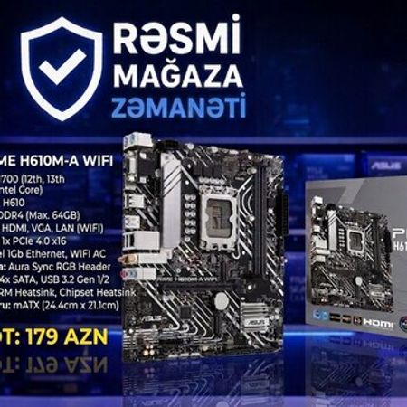 Ana plata ASUS Prime H610M-K ARGB – Masaüstü kompüterlər – ucuztap.az