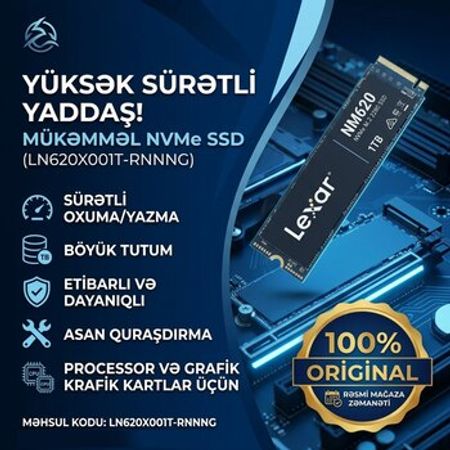 SSD Lexar NM620 1TB M.2 NVMe – Masaüstü kompüterlər – ucuztap.az