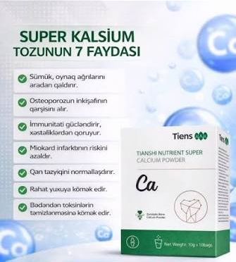 Bio kalsium-Sümük Əzələ Qığırdaq Diş Mədə-Bağrsaq Öd Raxidlik Onurğa – Bakı – ucuztap.az