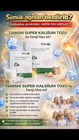 Bio kalsium-Sümük Əzələ Qığırdaq Diş Mədə-Bağrsaq Öd Raxidlik Onurğa – Bakı – ucuztap.az