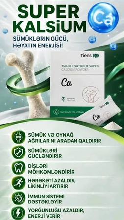 Bio kalsium-Sümük Əzələ Qığırdaq Diş Mədə-Bağrsaq Öd Raxidlik Onurğa – Bakı – ucuztap.az