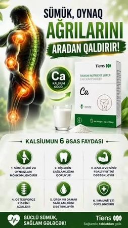 Bio kalsium-Sümük Əzələ Qığırdaq Diş Mədə-Bağrsaq Öd Raxidlik Onurğa – Sağlamlıq və gözəllik – ucuztap.az