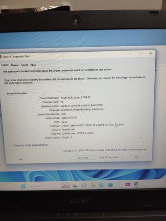 Acer Aspire A315-53 noutbuku ram4gb yadas 500gb - Ekran: 15.6 - Prose – Bakı – ucuztap.az