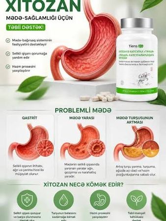 Xitozan -Mədə Bağırsaq Mədəaltı Vəz Ağ-Qara Ciyər Varikoz Şiş – Bakı – ucuztap.az