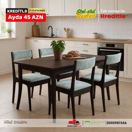 Mini Quatro stol stul dəsti Kreditlə – Mebel və interyer – ucuztap.az