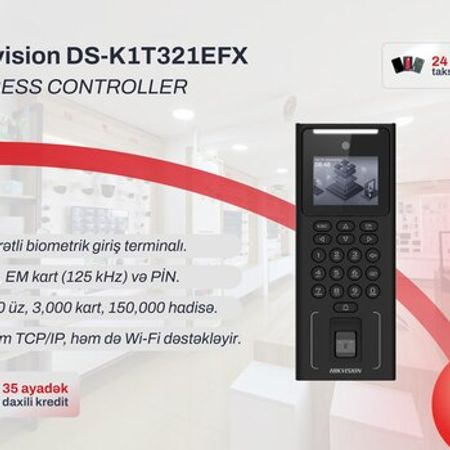 Biometrik Girişə Nəzarət Terminalı Hikvision DS-K1T321EFX – Bakı – ucuztap.az