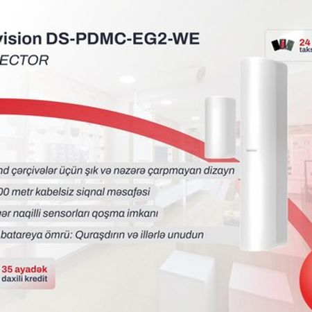 Simsiz maqnit kontakt detektoru Hikvision DS-PDMC-EG2-WE AX Pro – Bakı – ucuztap.az