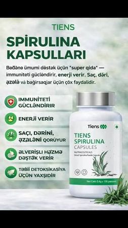 Spirulina-Şiş Dəmir və Qan Azlığ Göz Çəki Dəri Hamilə İmmun Təzyiq – Bakı – ucuztap.az