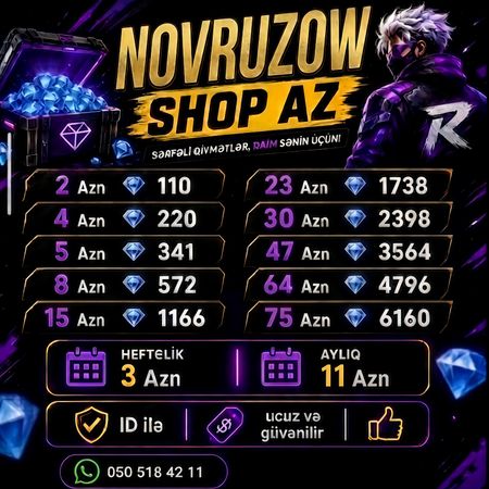 Free Fire Elmas Satışı – Bakı – ucuztap.az