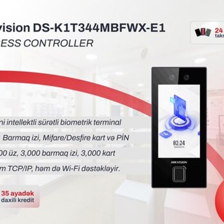 Biometrik girişə nəzarət terminalı Hikvision DS-K1T344MBFWX-E1 – Bakı – ucuztap.az