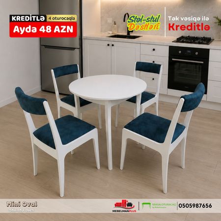 Mini Oval masa dəsti Kreditlə – Bakı – ucuztap.az