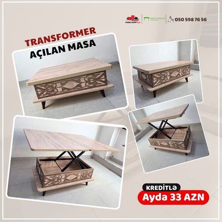 Açılan jurnal masası Transformer Kreditlə – Mebel və interyer – ucuztap.az