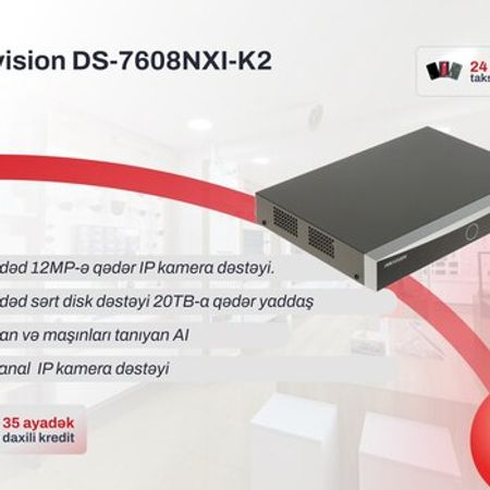 NVR Hikvision DS-7608NXI-K2 8 Kanallı AcuSense 4K – Bakı – ucuztap.az