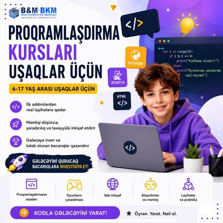 Uşaqlar üçün Web proqramlaşdırma kursu – Bakı – ucuztap.az