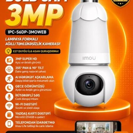 WiFi kamera 3 mp Bulb Cam IPC-S6DP-3MOWEB – Bakı – ucuztap.az